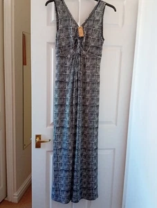 Fat Face Size 12 Black And White Maxi Sundress - Picture 1 of 5