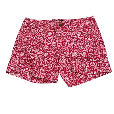 Pantalones Cortos American Eagle Midi Para Mujer Talla 4 Rojo Blanco Denim Floral Elastizados Exterior Foto 1 de 4