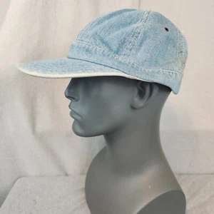 Gorra de mezclilla vintage Betmar lavado claro panel 100 % algodón billete plano - Imagen 1 de 6