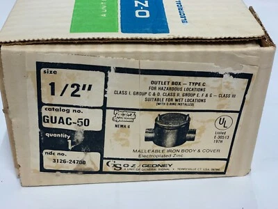 Caja de salida de ubicación peligrosa cuerpo y cubierta de hierro maleable 1/2" Foto 1 de 4