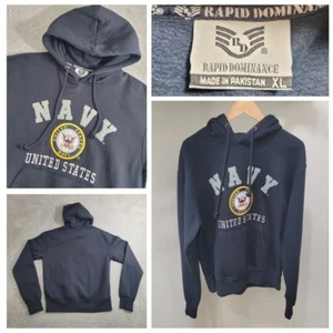 US Navy Hoodie Men's XL Blue Sweatshirt Pullover United States Rapid Dominance - Picture 1 of 19