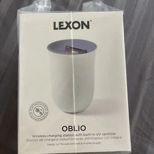 Lexon Oblio Wireless Charging Station and UV Sanitiser White Vase New - Imagen 1 de 5