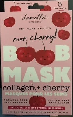 DANIELLE CREATIONS Mon Cherry Collagen Smooth Plum Firm Boob Masks *3 Treatments - Image 1 of 2