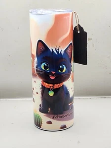 Cute Black Cat Cactus Landscape Adorable 20 oz Stainless Steel Tumbler #20020 - Picture 1 of 4