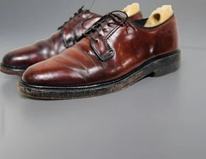 Vintage Bostonian Crown Windsor Burgundy Shell Cordovan Blucher Shoes Men’s 10 - Picture 1 of 6