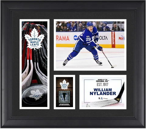 William Nylander Toronto Maple Leafs Framed 15x17 Collage & Piece of G-U Puck Cover