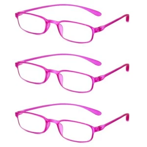 Calabria 718 Flexie Oval Reading Glasses +2.50 Fuschia (3pack) Men/Women Bendabl - Picture 1 of 9