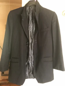 Suit Jacket Black Super 180's Edmondo Italiano Jr 28W/16R - Picture 1 of 7