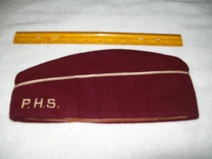 VINTAGE PHS,PITCAIRN HIGH SCHOOL ARMY STYLE BAND HAT,CAP -5 X 10 1/2" - Picture 1 of 3