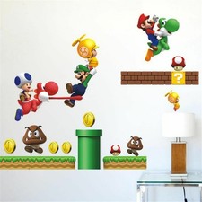 Cartoon Super Mario Bros Wall stickers Boy Room Decoration kids Art Decal 