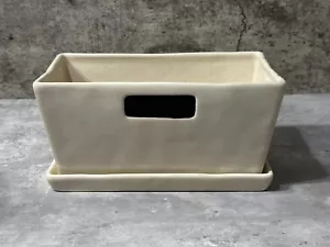 Pottery Barn Chalkboard Planter Box Ceramic Off White - Picture 1 of 21