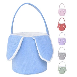 Easter Bunny Basket Rabbit Bucket Tote For Easter Egg Hunts Egg Basket For Kids - Picture 1 of 18
