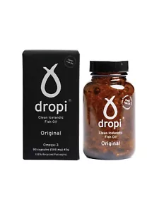 Dropi – Pure Icelandic Extra Virgin Cod Liver Oil / EVCLO (90 Capsules) - Picture 1 of 3