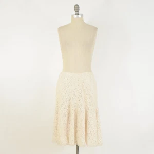 Gianni Bini Skirt 2 Cream White Lace High Waisted Midi Flared Hem Trumpet - Picture 1 of 5