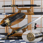 Auspicious Han Dynasty Jian Folded Steel Chinese SwordBlackwood Scabbard Handle