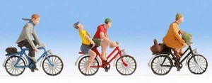 NOCH 36898 Fahrradfahrer 4 Figuren Spur N 1:160 handbemalt Neu - Bild 1 von 2