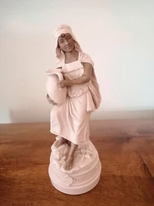 Vintage Keramik Figur Sammlerfigur Royal Dux Bohemia Wasserträgerin beige 28 cm - Bild 1 von 6