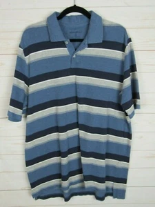 Camisa Polo Eddie Bauer Para Hombre Manga Corta Azul Rayas Talla XL - Imagen 1 de 4