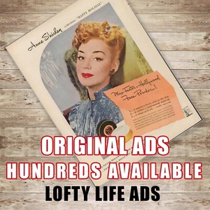 1944 Womens Cosmetics Max Factor Hollywood Vintage Print Ad Anne Shirley Face - Picture 1 of 10