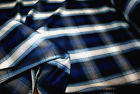 2m DARK BLUE CHECKS COTTON BLEND, 150cm Wide, Mid Weight Fabric