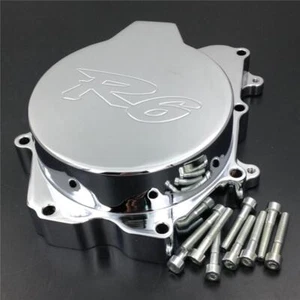 Chrome Left Stator Engine Cover For 2003-2009 Yamaha YZF-R6S 05 2006 2007 2008 - Picture 1 of 6