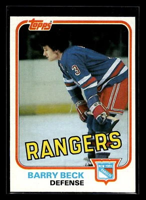 1981-82 Topps Hockey #3 Barry Beck "Set Break" Mint+ New York Rangers QTY Avail - Image 1 of 2