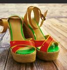 Enzo Agniolini Colorful Espadrille Platform Heel Women's Size 6