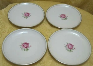 Vintage Imperial Rose China Japan, Pink Rose #6702, 4 saucer - Picture 1 of 10