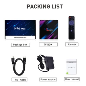 H96 MAX Smart TV Box Android 9.0 TV Box Quad Core 5.8GHz Support 5G WiFi 4K-16GB - Picture 1 of 9
