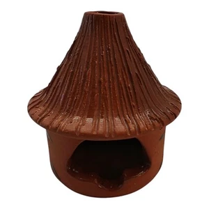 Vintage Stoneware Clay Miniature Hut Candle Holder - Picture 1 of 8