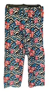 Bobbie Brooks Womens Size 1X Black Tropical Floral Sleep Pants Pajamas - Picture 1 of 3