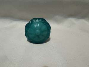 Perilla tiradora de cajón azul turquesa aguamarina vidrio latón vintage diseño de flores sin marca - Imagen 1 de 4