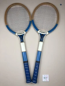 CHEMOLD Coppia Racchette Tennis Legno Couple Racket Vintage Wood - Imagen 1 de 9