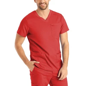 Landau ProFlex Men's 4-Pocket V-Neck Scrub Top - LT109 FREE SHIPPING! - Picture 1 of 9