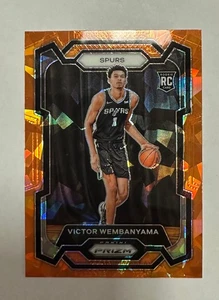 VICTOR WEMBANYAMA 2023-24 Panini Prizm #136 Orange Cracked Ice Prizms Rookie RC - Picture 1 of 10