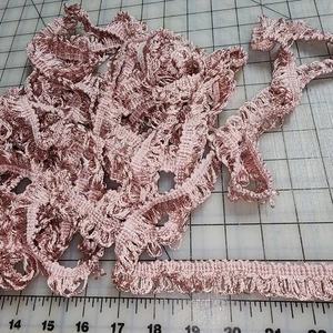 9 3/4 Jahre süß Satin rosa 1" Schleife Fransenborte Kanten #0094 L1 - Bild 1 von 4