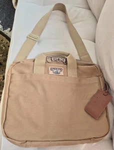 Vintage Lands End Square Rigger Khaki Canvas Shoulder Bag - Picture 1 of 10