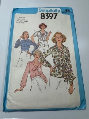 1970's Simplicity Misses' Blouse Pattern 8397 UNCUT;FF  Size 22.5-24.5 - Image 1 of 3