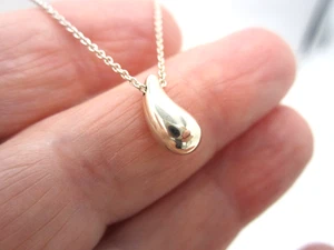 Nachlass Tiffany & Co Sterlingsilber Elsa Peretti Träne Anhänger Halskette - Bild 1 von 4