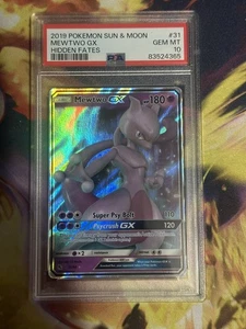 Mewtwo GX 31/68 Ultra Rare 2001 Sun & Moon Hidden Fates Pokemon TCG Card PSA 10 - Picture 1 of 2