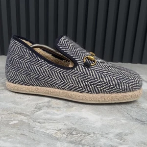 Nuevo con etiquetas GUCCI Fria Horsebit Alpargata Mocasín Lana Azul Marino Piel 7 G 7.5 EE. UU. 41 EUR - Imagen 1 de 12