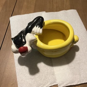 Vintage Sylvester & Tweety Bird Looney Tunes Ceramic Planter Warner Bros. - Picture 1 of 5
