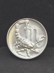 Scorpio Zodiac 1 Ounce .999 Silver Rround - Picture 1 of 3