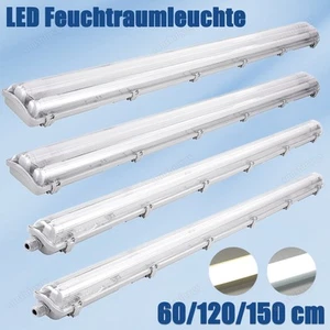 LED Feuchtraumleuchte Wannenleuchte Leuchte 60/120/150cm inkl. T8 Röhre IP65 - Bild 1 von 18