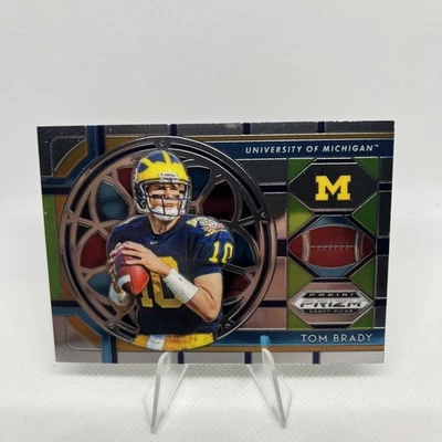 Tom Brady PANINI PRIZM DRAFT PICKS MICHIGAN STAINED GLASS - Image 1 of 2