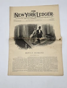 New York Ledger -Nov 22, 1890-Vol. 46-Gilded Age-Victorian Era-COMPLETE ISSUE - Picture 1 of 9
