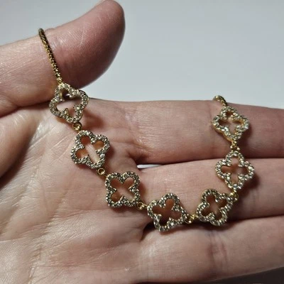 Banana Republic Gold Tone CZ Adjustable Clover Bracelet - Image 1 of 4