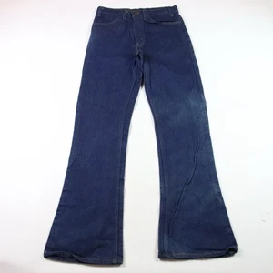 Vintage 70’s Levi’s 646 Orange Tab Bellbottom Flare Dark Denim Jeans Size 30x34 - Picture 1 of 10