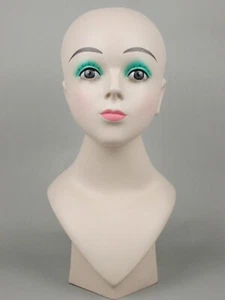 Mannequin Girl Head Bust Child Face Beige Fleshtone PVC Store Display Wig Hat - Picture 1 of 6