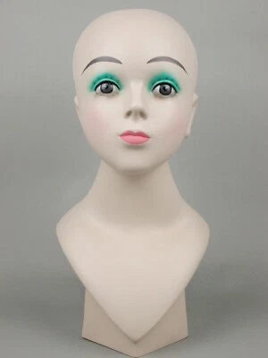 Mannequin Girl Head Bust Child Face Beige Fleshtone PVC Store Display Wig Hat  - Image 1 of 4